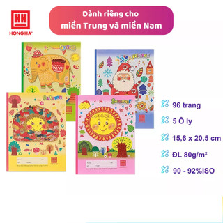 10 quyển Vở 5 ô ly 96 trang Hồng Hà Class Bốn mùa 0373 dành cho học sinh miền Trung - Nam