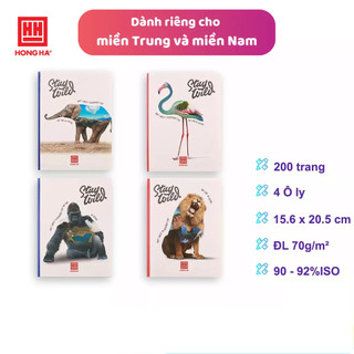Vở 4 ô ly 200 trang Hồng Hà Class Stay Wild 0412| Vở học sinh miền Trung - Nam  (10 quyển)