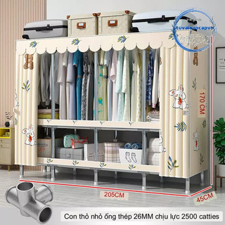 tủ Quần áo vải Tủ Vải khung thép titan tủ quần áo vải, Tủ vải Metal tủ khung thép  2,3 buồng kích thước đa dạng