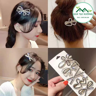 Sét kẹp tóc 4 món đính đá siêu xinh