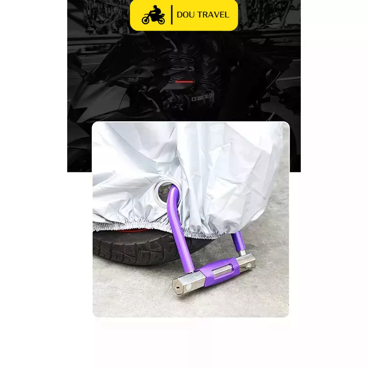 Bạt phủ xe máy MOTOWOLF chính hãng, Áo trùm xe máy vải dù oxford cao cấp chống nước, chống bụi, che nắng màu đen bạc