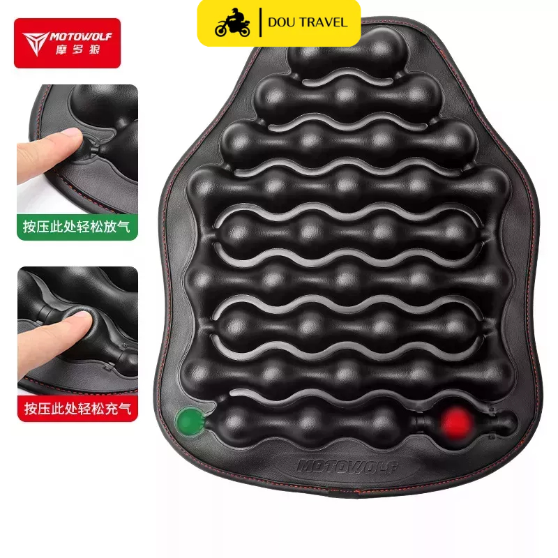 Đệm Túi Khí Lót Yên Xe Máy Chống Nước MOTOWOLF - Đệm Ngồi Lót Yên Xe Máy