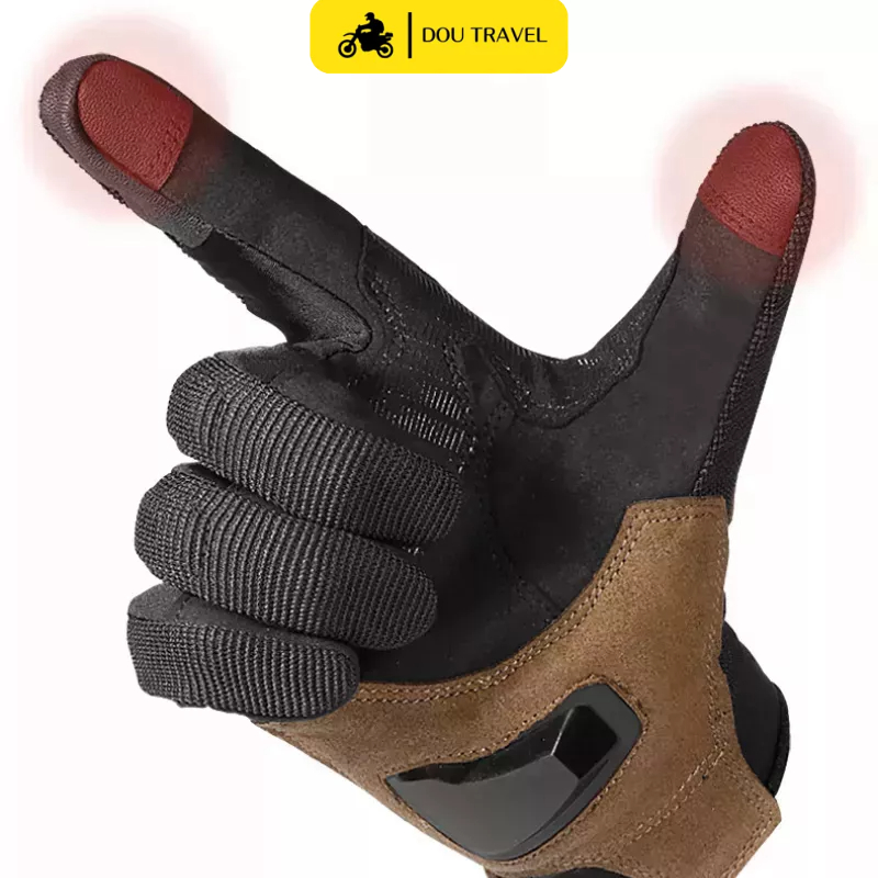 Găng tay đi xe máy MOTOWOLF chính hãng - Găng tay đi PHƯỢT da lộn cao cấp cảm ứng màng hình Touchscreen - Mã MDL0325