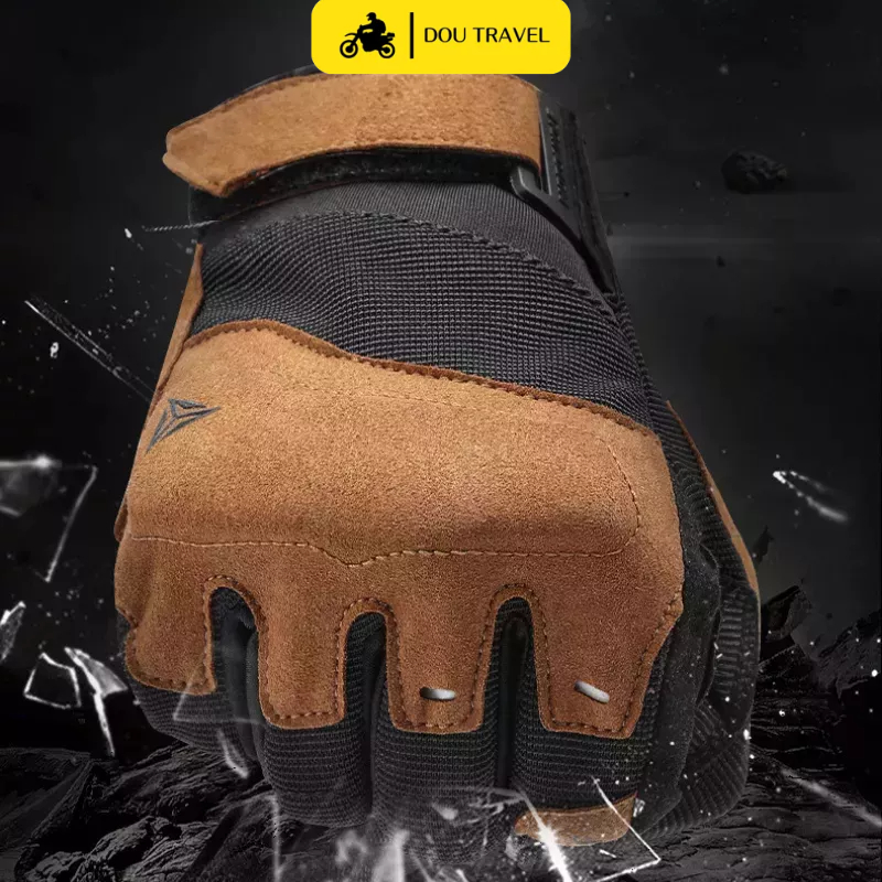 Găng tay đi xe máy MOTOWOLF chính hãng - Găng tay đi PHƯỢT da lộn cao cấp cảm ứng màng hình Touchscreen - Mã MDL0325