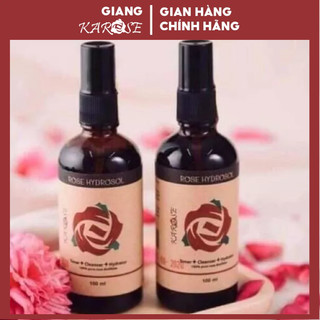 Nước cất hoa hồng hữu cơ karose 100g - chưng cất từ cánh hồng nhung cổ vườn karose