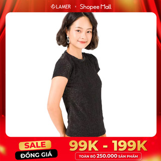 Áo Thun VIEN TRAN Khoét Lưng V61S20H048 (Đen Kim Tuyến/ Rêu)