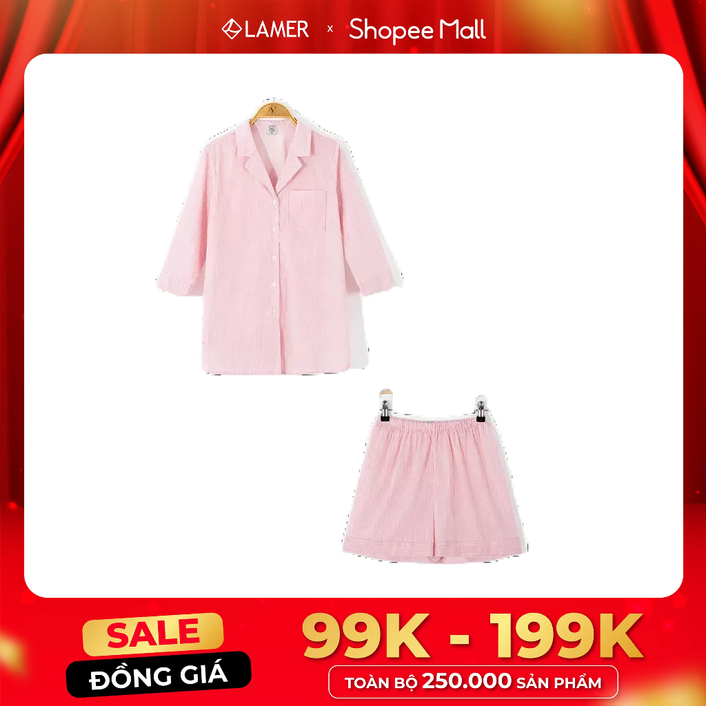 Bộ Mặc Nhà LeH Áo Dài, Quần Short H68S21H003