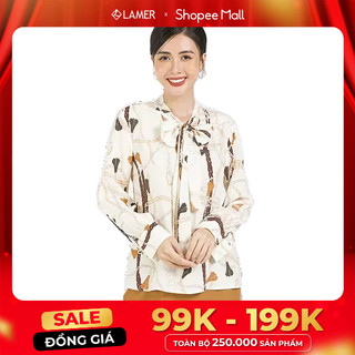 Áo Sơ Mi LAMER Cổ Nơ L61B20Q028 (Kèm Ảnh Thật Ở Cuối)