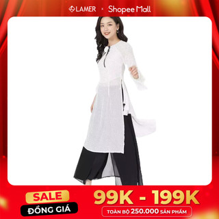 Áo Dài Cách Tân VIEN TRAN Tà Can Bèo Vạt V61A18T047 (Áo Không Kèm Quần)