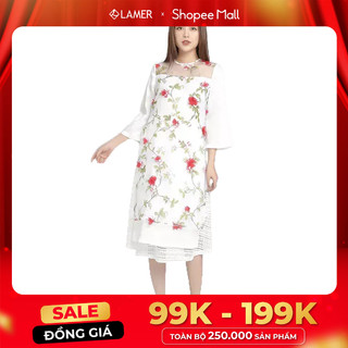 Áo dài cách tân vien tran họa tiết hoa v61a18q010