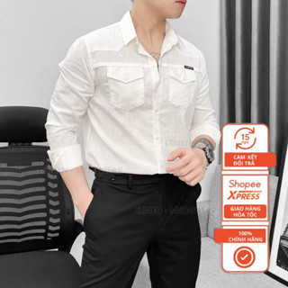 Áo Sơ mi Nam Design 2 túi ngực chất đũi thoáng mát, nam tính