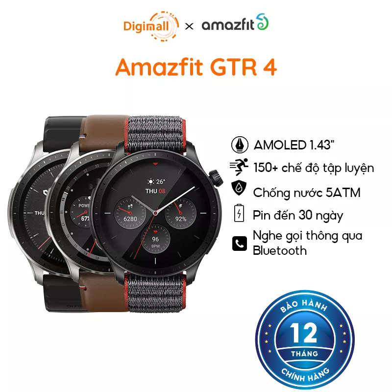 Đồng Hồ Thông Minh Cao Cấp Xiaomi Amazfit GTR 4 - Hàng Chính Hãng - BH 12 Tháng