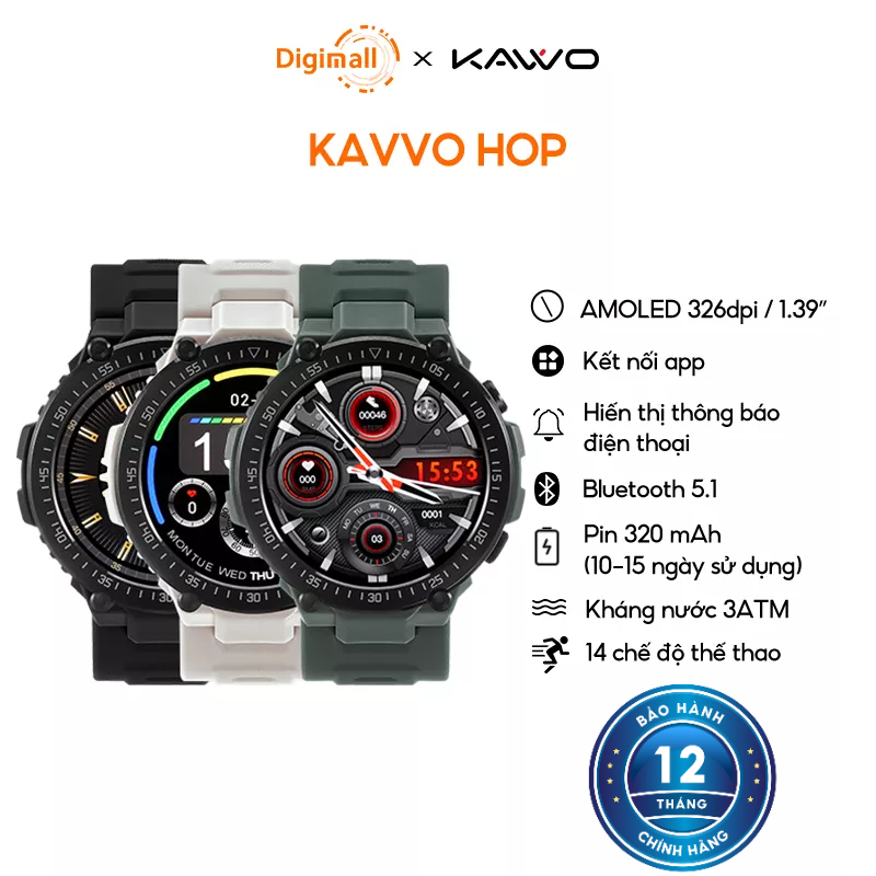 Đồng Hồ KAVVO Hop - HD AMOLED DISPLAY - BẢO HÀNH 12 THÁNG