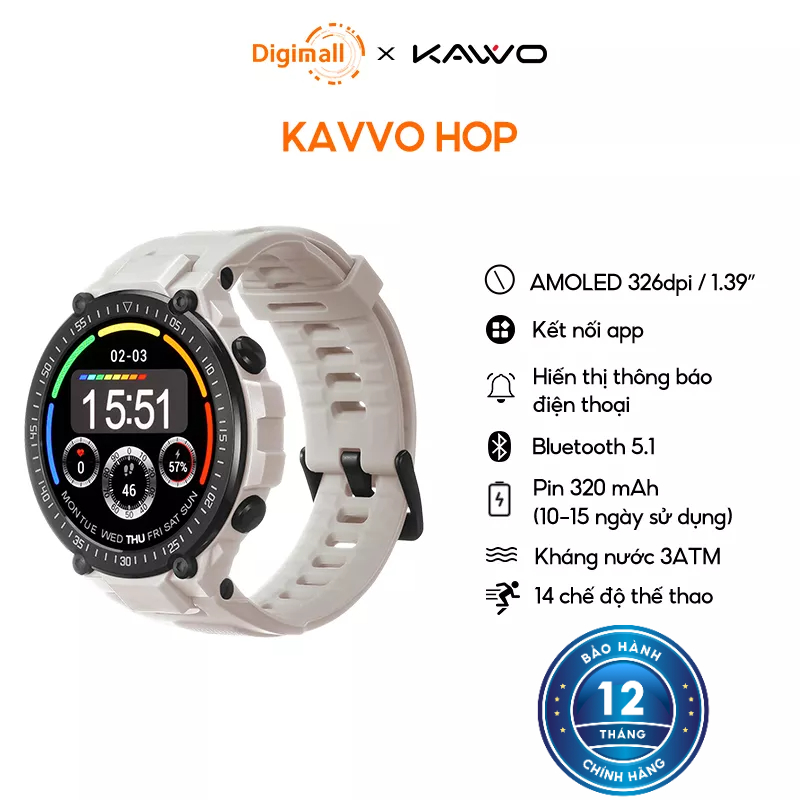 Đồng Hồ KAVVO Hop - HD AMOLED DISPLAY - BẢO HÀNH 12 THÁNG