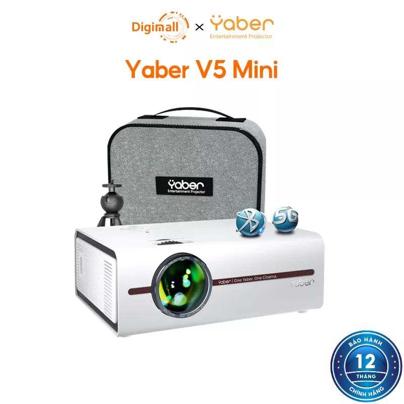 Máy chiếu mini YABER V5 Wifi hổ trợ Full HD Độ sáng 135 ASNI - Hiệu suất âm thanh nổi HiFi 5W - MH 300 Inches