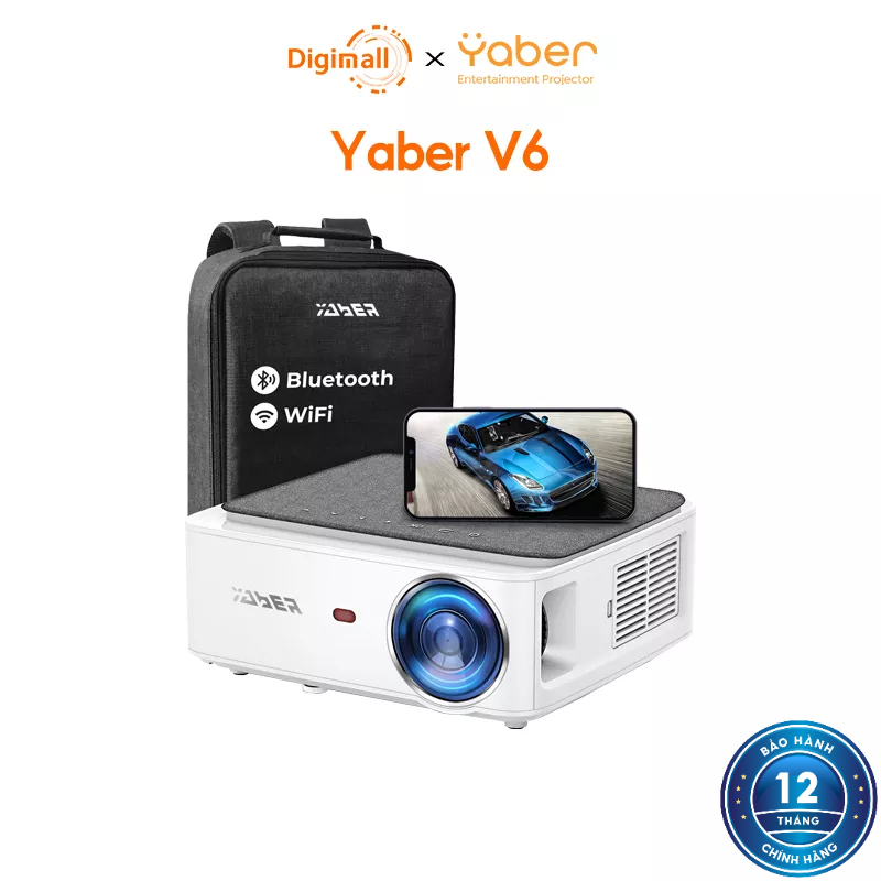 Máy chiếu gia đình YABER V6 Wifi 5Ghz Full HD Độ sáng 9000 Lumens - Keystone 4P hiệu chỉnh 4 chiều - MH 300 Inches