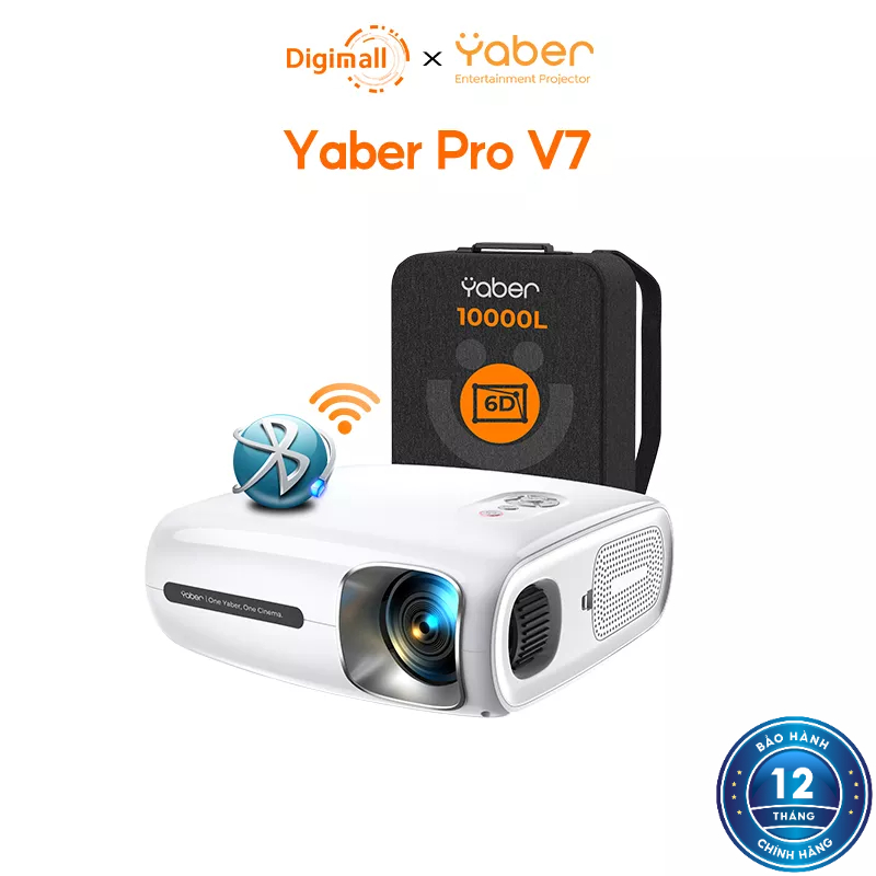 Máy chiếu gia đình Yaber Pro V7 (2021) độ sáng 9500L/ 5G WiFi/ Độ phân giải 1920*1080P/ Hỗ Trợ 4K - Hàng chính hãng