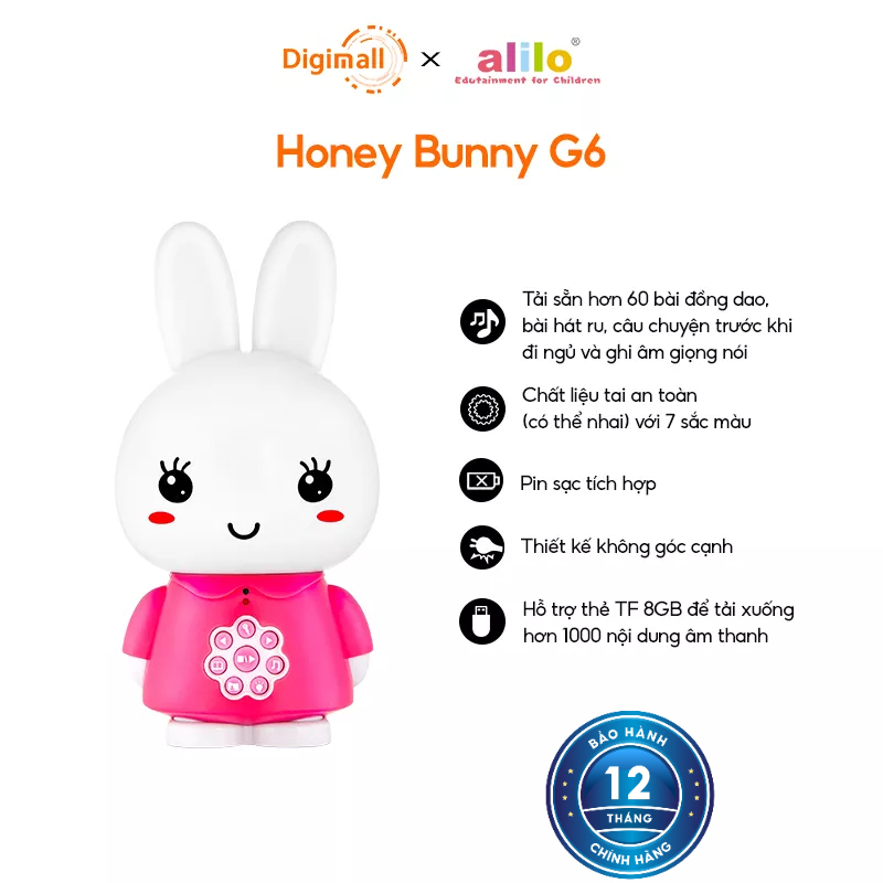 Đồ Chơi Phát Nhạc Alilo Honey Bunny G6 - Máy Phát Nhạc - kể chuyện cho bé