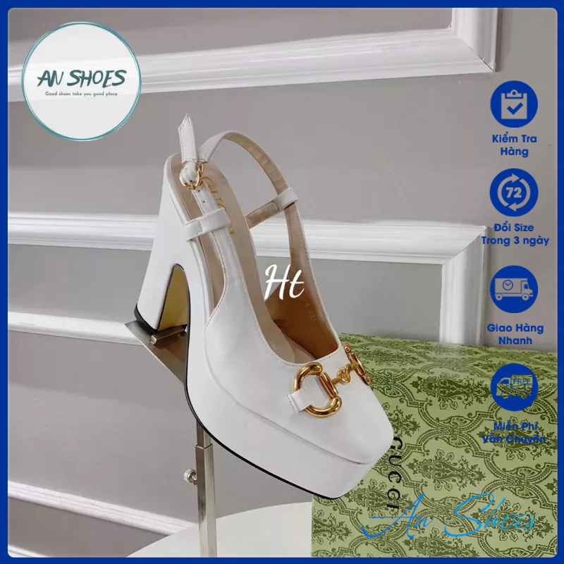 ☘️AN SHOES☘️ Sangdal bít mũi đúp đế gót trụ cao 12cm. hàng quảng châu full box