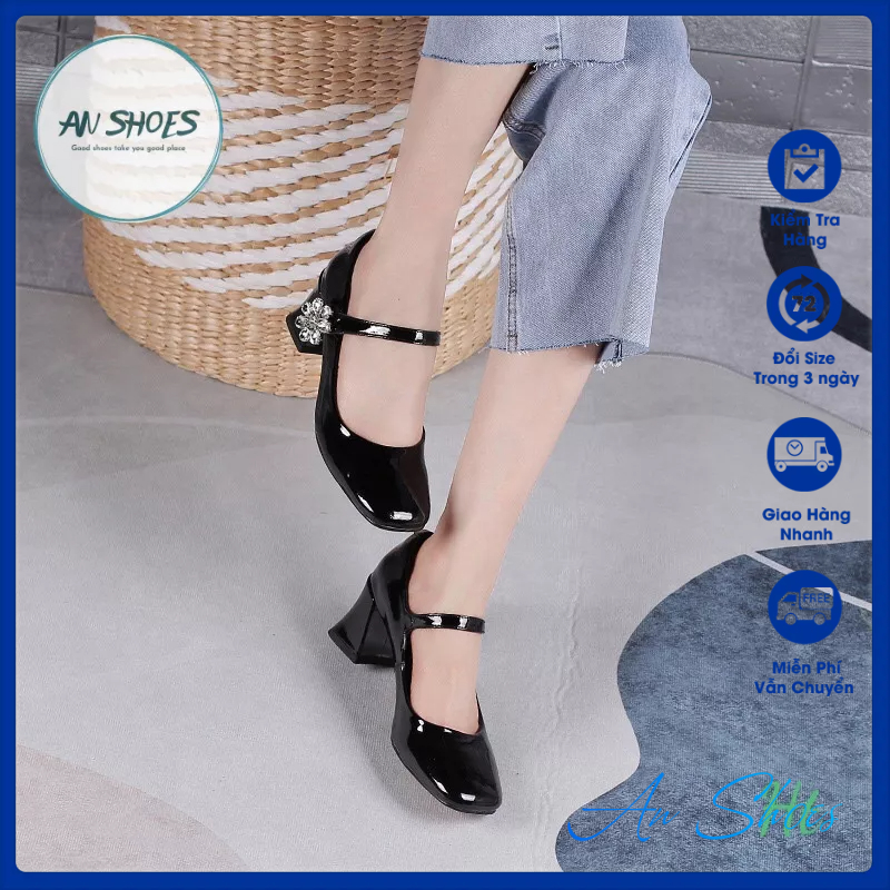 ❄️ HÀNG QUẢNG CHÂU FULL BOX CO SẴN❄️ Giày  búp bê quai gắn hoa đá.