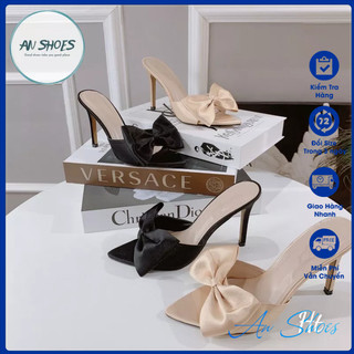 ❄️ hàng có sẵn❄️ guốc nơ xinh gót nhọn 9cm