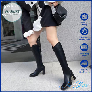 ❄️ Boots đùi da mềm ôm chân, gót vuông 9cm. Hàng quảng châu full box