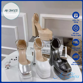 ❄️an shoes ❄hàng quảng châu full box❄️ sangdal bit mũi gót vuông 15cm. hàng có sẵn số lượng lớn. màu đen có sz 40,41,42