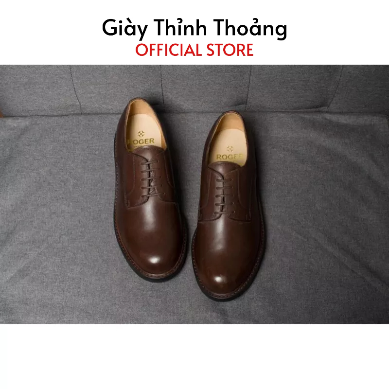 Giày Da Nam Kiểu Dáng Derby Thời Trang Chất Liệu Da Bê Nhập Khẩu Cao Cấp (NY 102 UN)