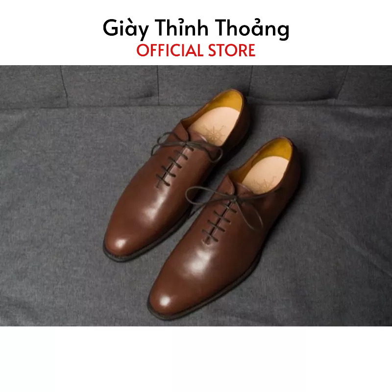 Giày Da Nam Công Sở Buộc Dây Oxford Khâu Thủ Công Chất Liệu Da Bê Nhập Khẩu (1A CNES 1)
