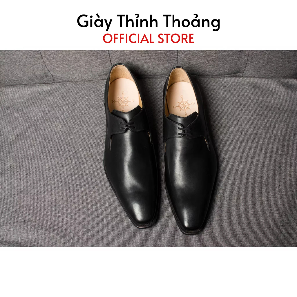 Giày Da Nam Buộc Dây Kiểu Dáng Derby Thời Trang Công Sở Chất Liệu Da Bê Nhập Khẩu (GM 052)