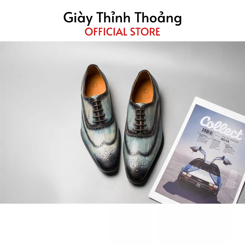 Giày Da Nam Buộc Dây Kiểu Dáng Oxford Chất Liệu Da Bê Nhập Khẩu Cao Cấp (O 191)