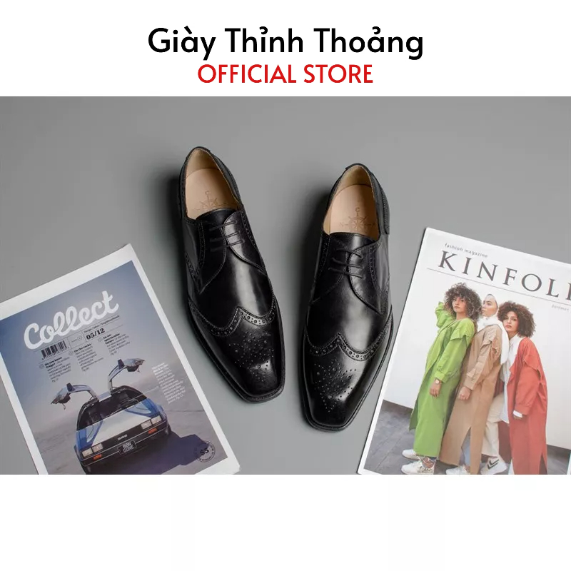 Giày Da Nam Buộc Dây Kiểu Dáng Derby Khâu Thủ Công Chất Liệu Da Bê Cao Cấp (1A ORC 26)