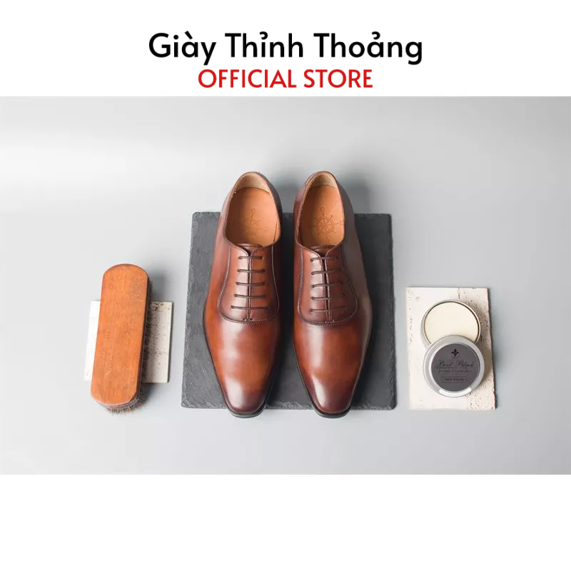 Giày Tây Nam Buộc Dây Oxford Phong Cách Lịch Sự Sang Trọng Chất Liệu Da Bê Nhập Khẩu ( OXFORD CS)