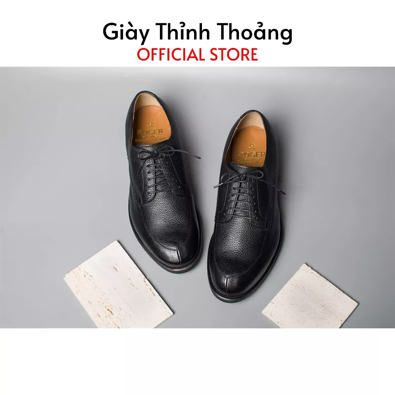 Giày Da Nam Buộc Dây Kiểu Dáng Derby Chất Liệu Da Bê Nhập Khẩu Cao Cấp (112 R)