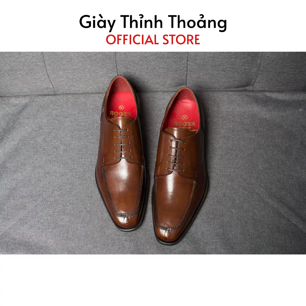 Giày Tây Nam Công Sở Kiểu Dáng Derby Thời Trang Chất Liệu Da Bê Nhập Khẩu Cao Cấp (KENDRICH)