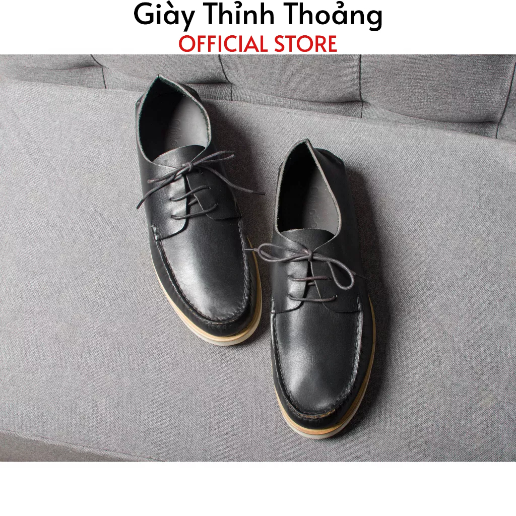 Giày Da Nam Buộc Dây Kiểu Dáng Thể Thao Chất Liệu Da Bê Nhập Khẩu Cao Cấp (VH 11)