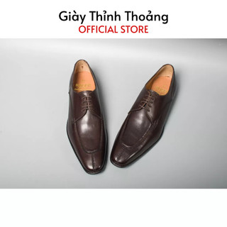Giày Da Nam Buộc Dây Kiểu Dáng Derby Chất Liệu Da Bê Nhập Khẩu Cao Cấp (TN 1300)