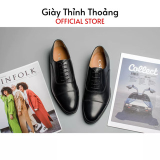 Giày tây nam buộc dây kiểu dáng oxford thời trang công sở chất liệu da bê nhập khẩu cao cấp