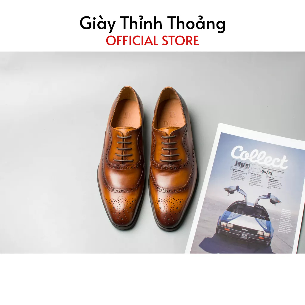 Giày Da Nam Kiểu Dáng Oxford Chất Liệu Da Bê Nhập Khẩu Cao Cấp (001 OXDL DL)