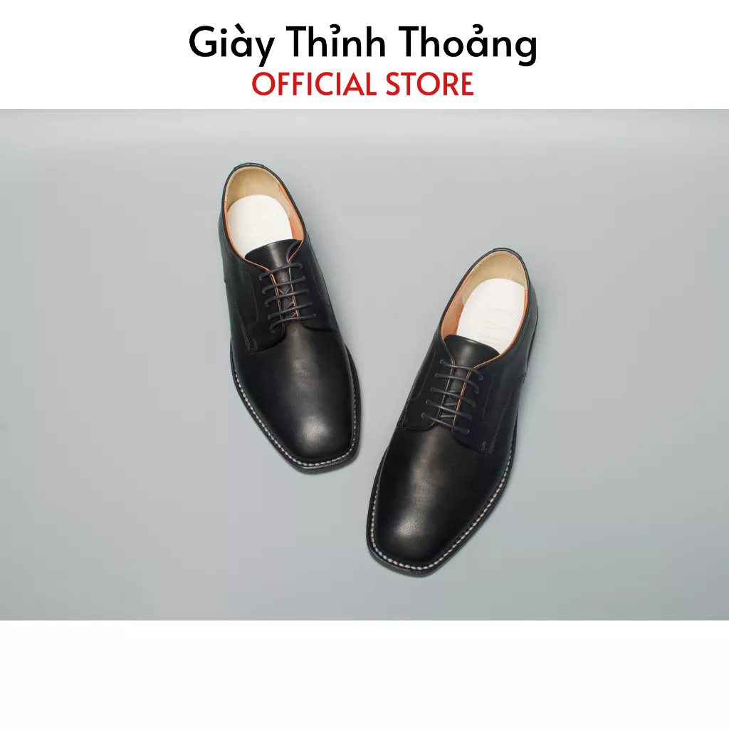 Giày Da Nam Buộc Dây Kiểu Dáng Derby Chất Liệu Da Bê Nhập Khẩu Cao Cấp (ERW 21)