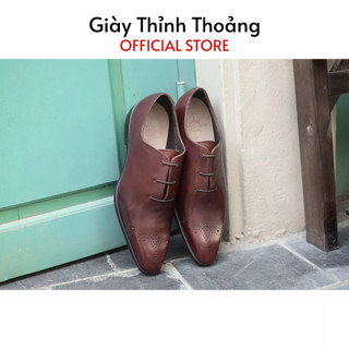 Giày da nam kiểu dáng oxford thời trang công sở lịch sự chất liệu da bê