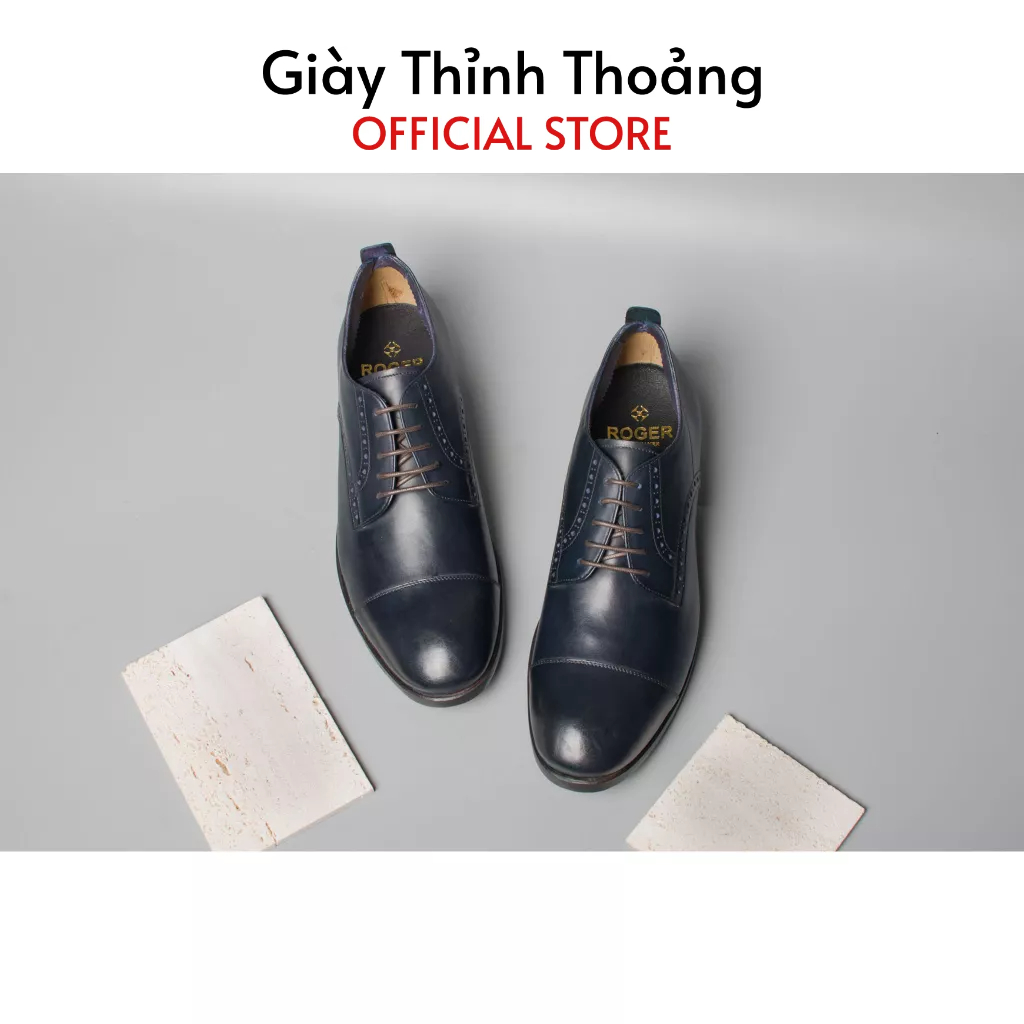 Giày Da Nam Buộc Dây Kiểu Dáng Derby Thời Trang Chất Liệu Da Bê Nhập Khẩu Cao Cấp (KM 4)