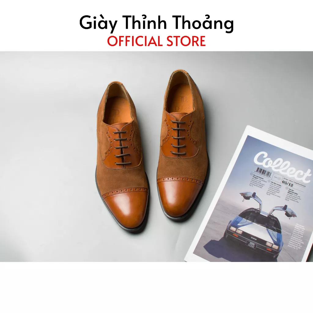 Giày Da Nam Kiểu Dáng Oxford Chất Liệu Da Nhập Khẩu Cao Cấp (O 1916 DL)