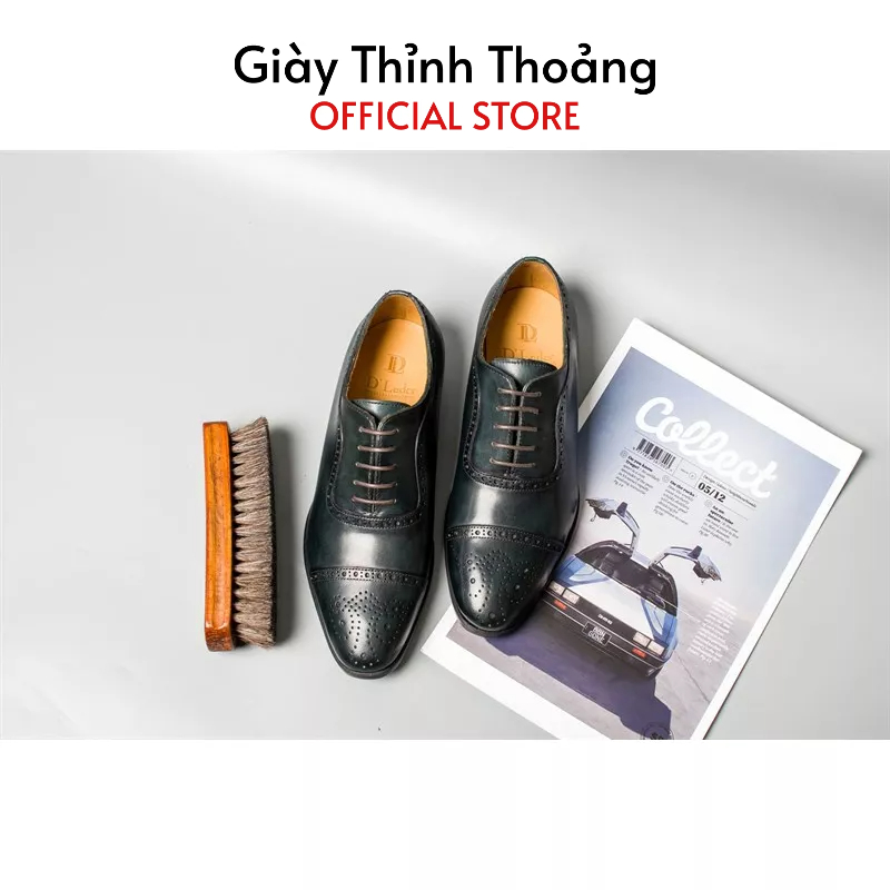 Giày Da Nam Buộc Dây Kiểu Dáng Oxford Chất Liệu Da Bê Cao Cấp Nhập Khẩu (O196)