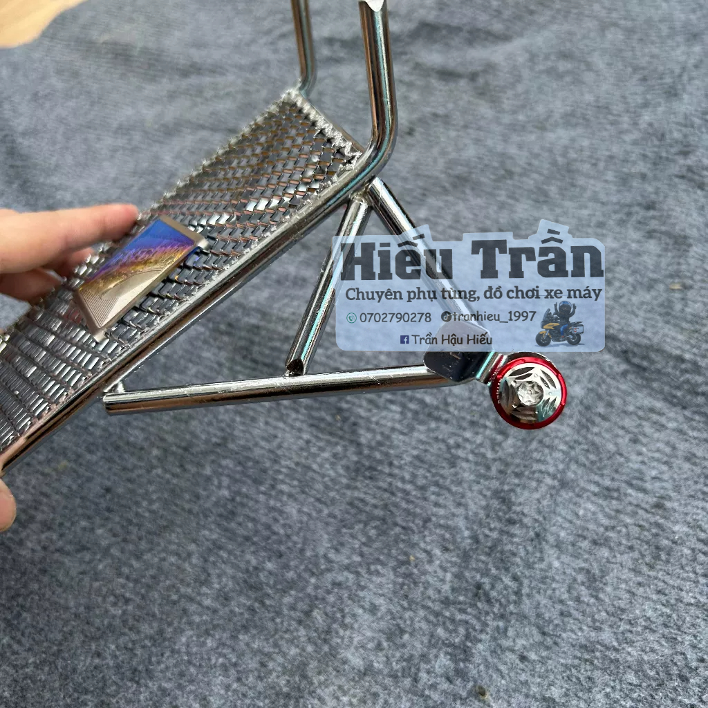 Baga lưới inox xiken kèm tem titan cho Wave 100-110 kèm ốc Salaya long đền