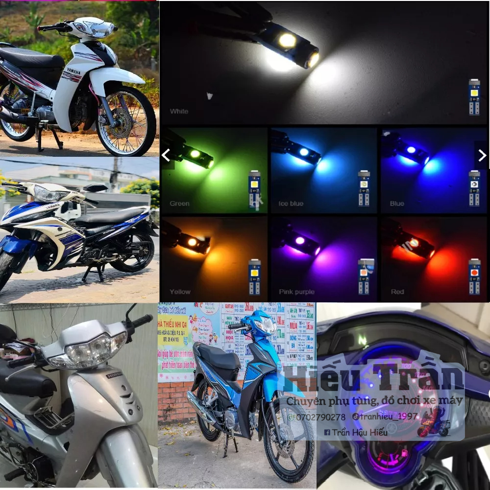 Combo bóng đèn led 1 màu lắp full mặt đồng hồ cho xe Honda , Ya