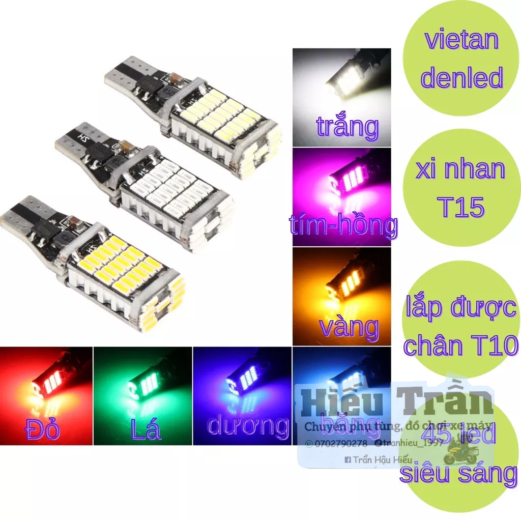 Bóng đèn xi nhan led T15 lắp xe máy wave sirius exciter vision dream ô tô siêu sáng Hàng Cabus loại 1 chuẩn