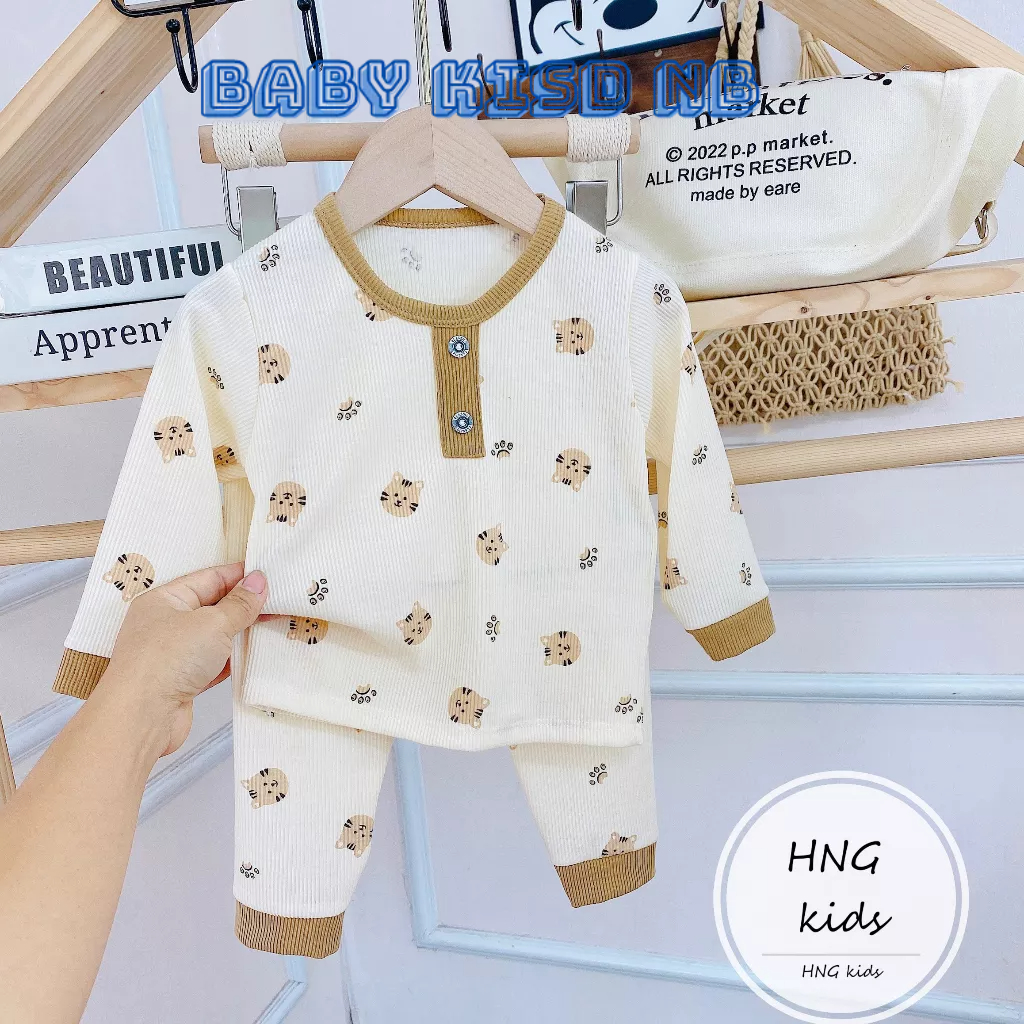 Bộ Tăm Dài Tay Cho Bé Trai Bé Gái Họa Tiết Đáng Yêu GD4