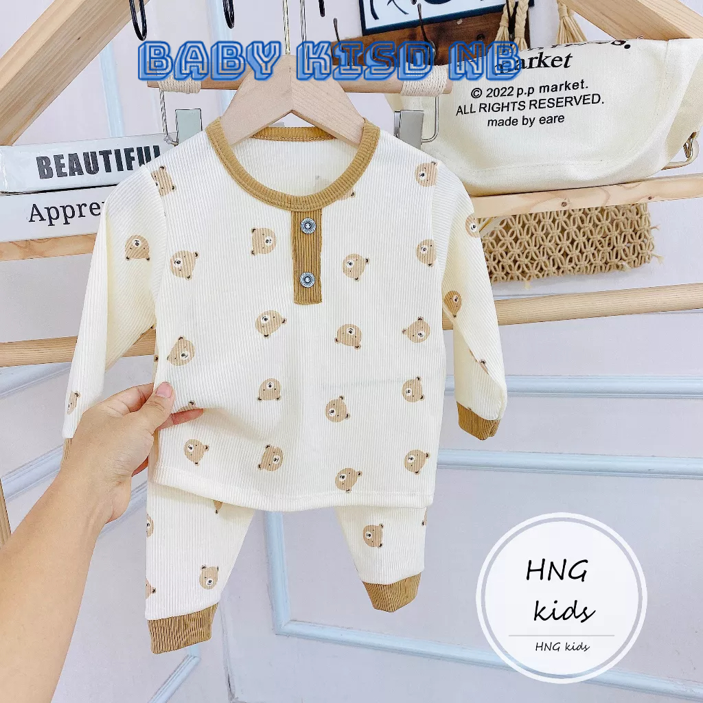 Bộ Tăm Dài Tay Cho Bé Trai Bé Gái Họa Tiết Đáng Yêu GD4
