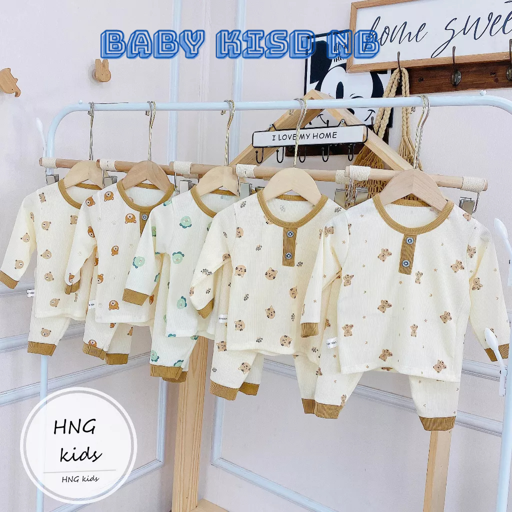 Bộ Tăm Dài Tay Cho Bé Trai Bé Gái Họa Tiết Đáng Yêu GD4